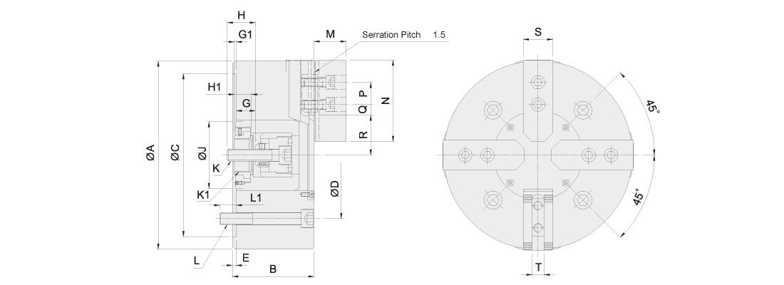 4 Jaw Independent Chuck for Industrial Lathes bu Autogrip® Machinery - Independent Chuck Supplier
